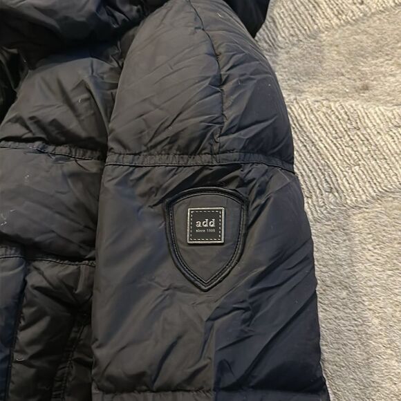 Add Down sz 6 long black Icon 10 hooded zip front coat great preowned condition - Picture 11 of 11